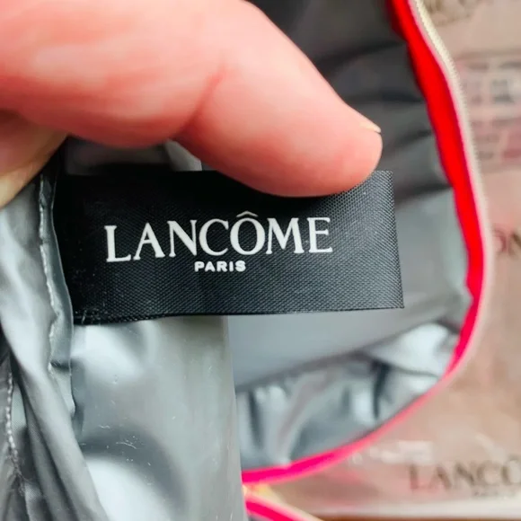 Lancome Cosmetics Bag Pink White Candy Stripe Insulated - Picture 5 of 7